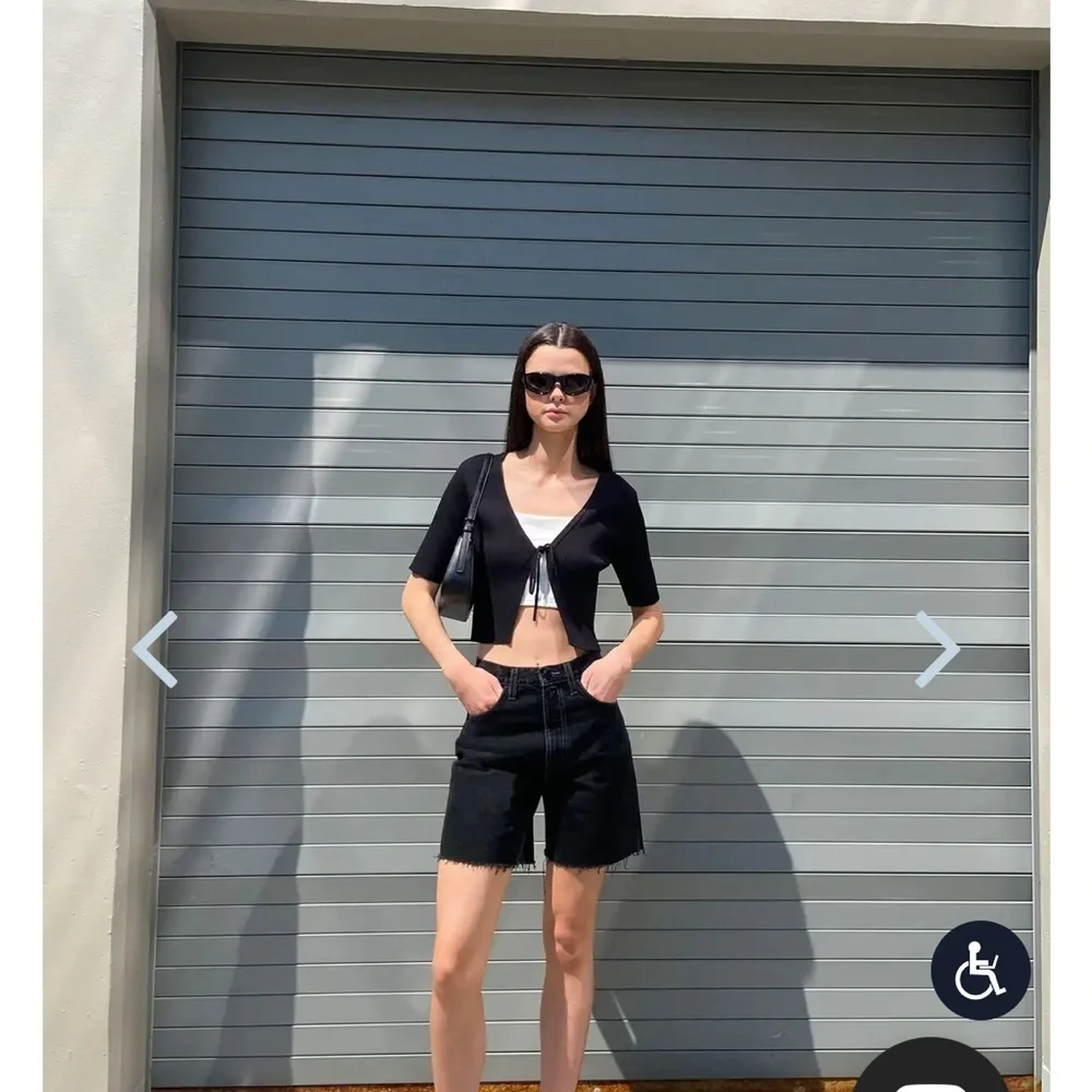 OAK + FORT Black Denim Shorts - Picture 2 of 7